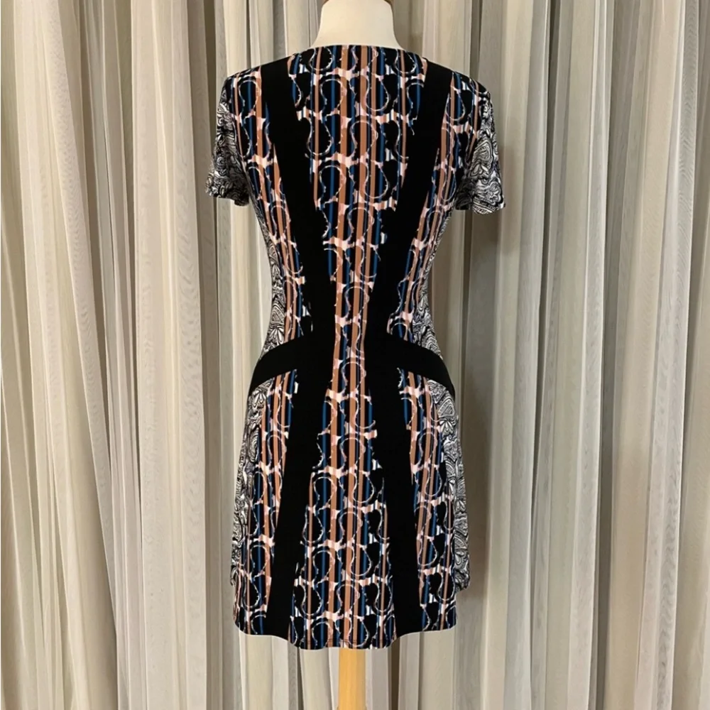 BCBGMaxAzria Ink Paisley Dress size XS (Extra Small) - Picture 6 of 8